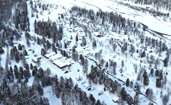 Auschnitt von den Winterplätzen auf dem Camping Mortertasch